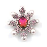 Swarovski Crystal Fuchsia Diamond Pearl Brooch Pendant 