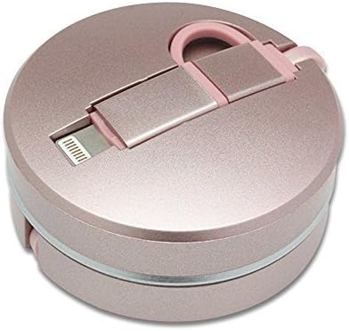 2in1 Retractable USB Cable for Iphone 6 Plus, 6, 5, 5s, Android Smart Phones and Tablets(Pink)