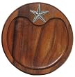 Wood Starfish Mini Round Cutting Board 8" D Set/2