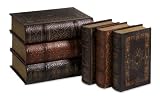 Faux Leather Detailed Cassiodorus Book Box collection - Set of 6