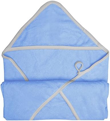 Double-Ply, Super Absorbent Knit Terry Hooded Bath Towel, Large (36" X 36"), Baby Blue