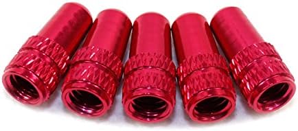 Elecs Bicycle Presta Aluminum Alloy Bike Tire Valve Caps 2pcs (Presta, Red)