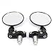 Black Thin Motorcycle ATV Rear View Bar End Mirror Universal Fit 7/8" Pair Brand NEW Classic