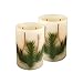 Lumabase 92502 2 Count Pine Needle Battery Operated LED Candles, White/Green