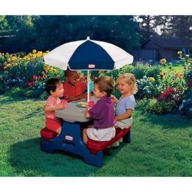 Little Tikes Endless Adventures Easy Store Jr. Play Table with Umbrella