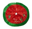 20" Red and Green "Merry Christmas" Holly Berry Sequined Mini Tree Skirt