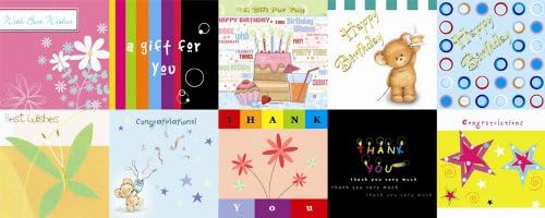100 Folded 2.75" x 2.75" Designer Quality Cards Pack in 10 Different Designs (Serve Well As Gift Tags or Notes) - 100 Pack in 10 Different Designs: "Happy Birthday", "A Gift For You", "Congratulations", "Thank You", "Good Luck", & "Best Wishes" (WHOLESALE)