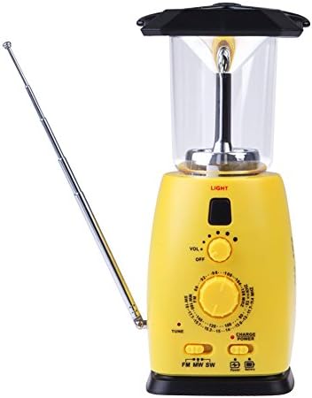 Solar Hand Crank Dynamo Camping Tent Lantern Lamp Am/fm Radio 8led Phone Charger