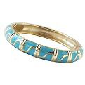 S-Bar Enamel Bangle Bracelet - Aqua