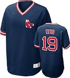 Boston Red Sox Fred Lynn Nike Navy Cooperstown V-Neck Player Jersey