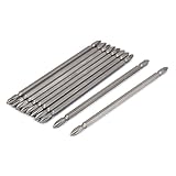 Uxcell　プラスドライバービット　シルバートーン　370g　磁気　両頭　フィリップス