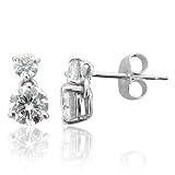 14k White Gold Round Brilliant Cut Drop Diamond Earrings (HI, SI-I, 0.40 carat)