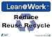 Zing Lean Processes Sign, Header "Lean at Work", "Reduce Reuse Recycle" with Recycle Symbol", 14" Width x 10" Length, Recycled Plastic, Black/Blue/White (Pack of 1)