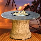 Palm Series Dining Height Fire Pit - Propane - Arctic Flame - Sea Green Granite