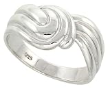 1/2 (12mm) Sterling Silver High Polished Freeform Ladies Ring