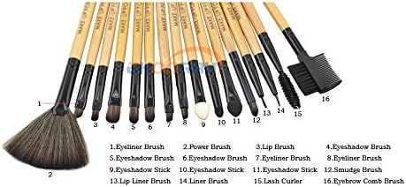 eHooray®Handle Makeup Brush Set Powder Foundation Blusher Cosmetics Brushes Kit With Bag (32 Pcs Bamboo)