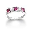 Sterling Silver Created Ruby & Cubic Zirconia Ring by Cheline