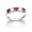 Sterling Silver Created Ruby and Cubic Zirconia Ring by Cheline, Size 5