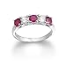 Sterling Silver Created Ruby & Cubic Zirconia Ring by Cheline