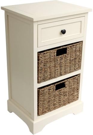 Sophia 2-Basket Storage Chest with Drawer, Multiple Finishes "ANTIQUE WHITE"
