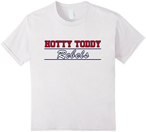 Kids Hotty Toddy Rebels T-Shirt Ole Miss Football Fall Cheer Tee 8 White
