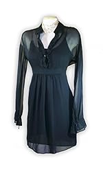 Junior Fitted Long Sleeves Chiffon/Crepe/Silk Tunic/Mini Dress 