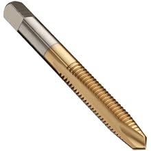 Union Butterfield TN1785 High-Speed Steel Spiral Point Tap, TiN Coated, Round Shank with Square End, Plug Chamfer