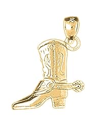 Gold-Plated 925 Sterling Silver 3-D Cowboy Boot Pendant