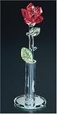 CRYSTAL WORLD Long Stem Rose in Vase