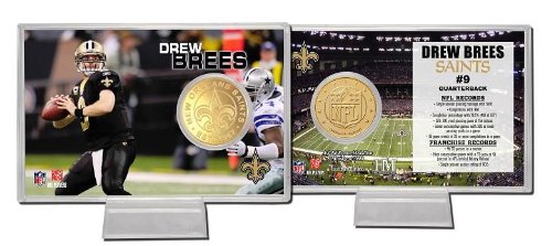Drew Brees New Orleans Saints 2011 NFL Records Bronze Coin Card