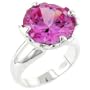 Size 8 Round Pink Cz Gift Ring Sterling Silver Jewelry Fashion