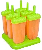 Ozera Reusable Popsicle Molds Ice Pop Molds Maker, Set of 6, Green