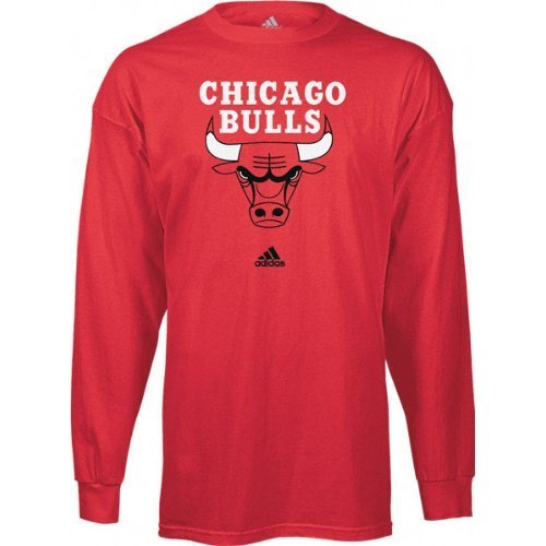 Chicago Bulls adidas Red Primary Logo Long Sleeve T-Shirt
