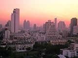 Sunset over City Buildings, Bangkok, Thailand Photographic Poster Print
