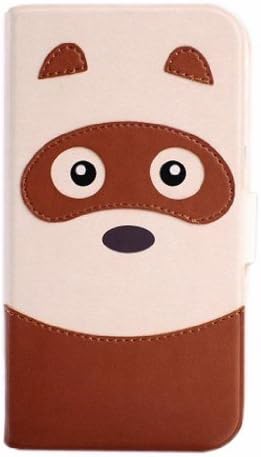 Angelseller XKM New Stylish Cute Cartoon Animal Kaka Brown Bear Pattern Series Flip Wallet Style PU Slot Leather With Adjustable Stand Case Protective Cover for Apple iPhone 4 4G 4S