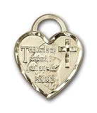 14kt Gold Bridesmaid Heart Medal