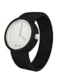 O Clock Unisex Original White Face Watch Ocw02-M (Medium) with Black Hypoallergenic Silicon Rubber Watch Strap