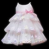 Rare Editions Baby/Infant Girl 12M-24M IVORY MULTI-COLOR TIERED FLOATING PETAL Special Occasion Wedding Flower Girl Party Dress-12M RRE-22170E-E122170