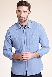 North Coast Pure Cotton Long Sleeve Chambray Shirt