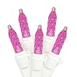 Set of 70 LED Pretty in Pink M5 Mini Christmas Lights - White Wire