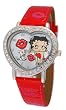 Betty Boop Women's Heart Shape Leather Strap Watch #BB-W540B
