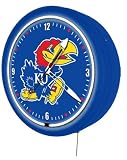 20 inch Neon Wall Clock NCAA Team - Kansas - NCAA Team