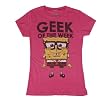 Bioworld Juniors Spongebob Squarepants Geek T-shirt (Pink)