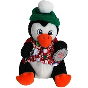 #0205 Coca-Cola Penguin in Striped Vest - Coke Bean Bag Plush