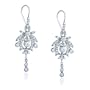 Sterling Silver Cubic Zirconia Edwardian-Inspired Dangle Earrings by Cheline