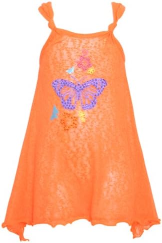 Little Girls Neon Melon Burn Out Turtle Graphic Swimsuit Cover Up 4