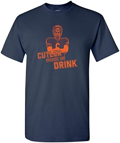 Strange Cargo Tees Cutler Makes Me Drink Funny Chicago Bears Parody Shirt L Navy