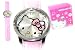 Gorgeous Bling Pink Hello Kitty Metallic Leather-Like Wristwatch with Crystal Accents COMES IN HELLO KITTY GIFT BOX!