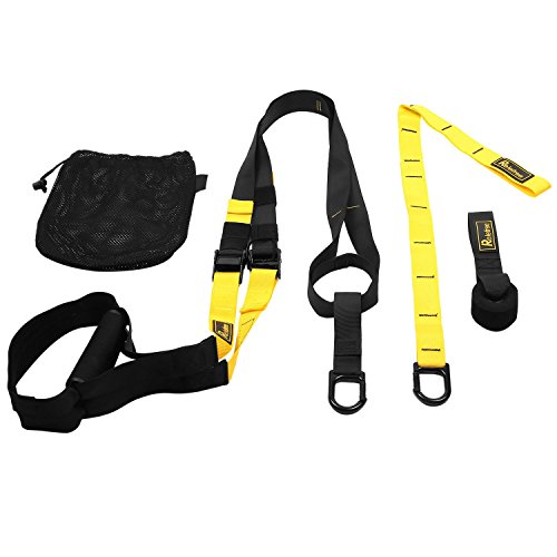 Relefree Suspension Fitness Trainer Body Weight Training System Full Body Home Gym Strap For Strength Endurance, Crossfit, Fitness, Aerobic Exercise, Professional Relefree Suspension Fitness Trainer Body Weight Training System Full Body Home Gym Strap For Strength Endurance, Crossfit, Fitness, Aerobic Exercise, Professional