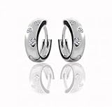 Bling Jewelry Designer Inspired Etoile Diamond CZ Huggie Earrings